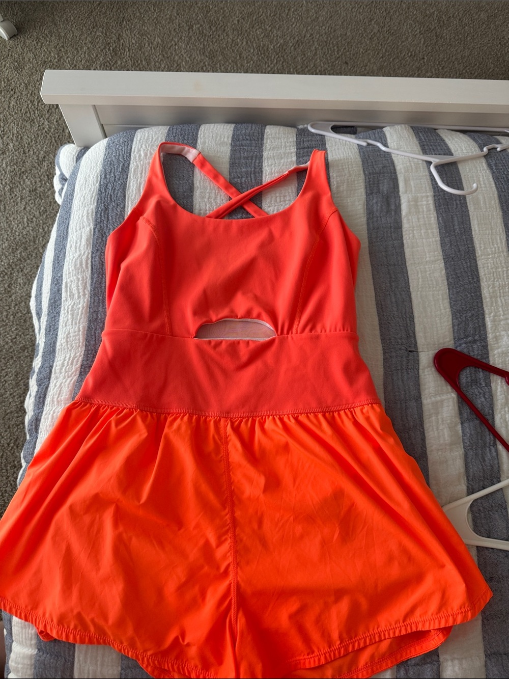 FP Movement by Free People Neon Orange Crossback One-Piece